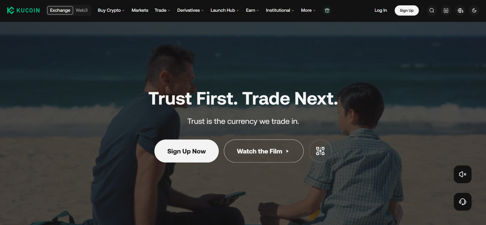 kucoin exchange profile home page screenshot