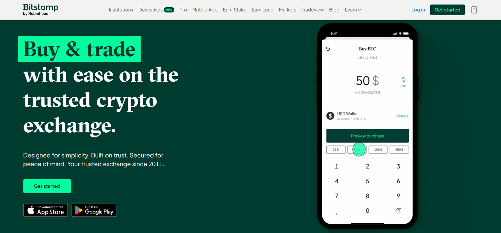 bitstamp exchange profile home page screenshot
