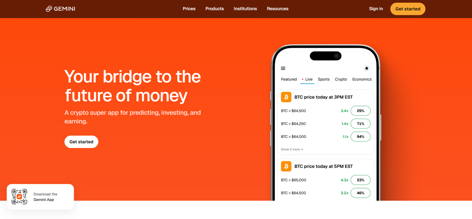 gemini exchange profile home page screenshot