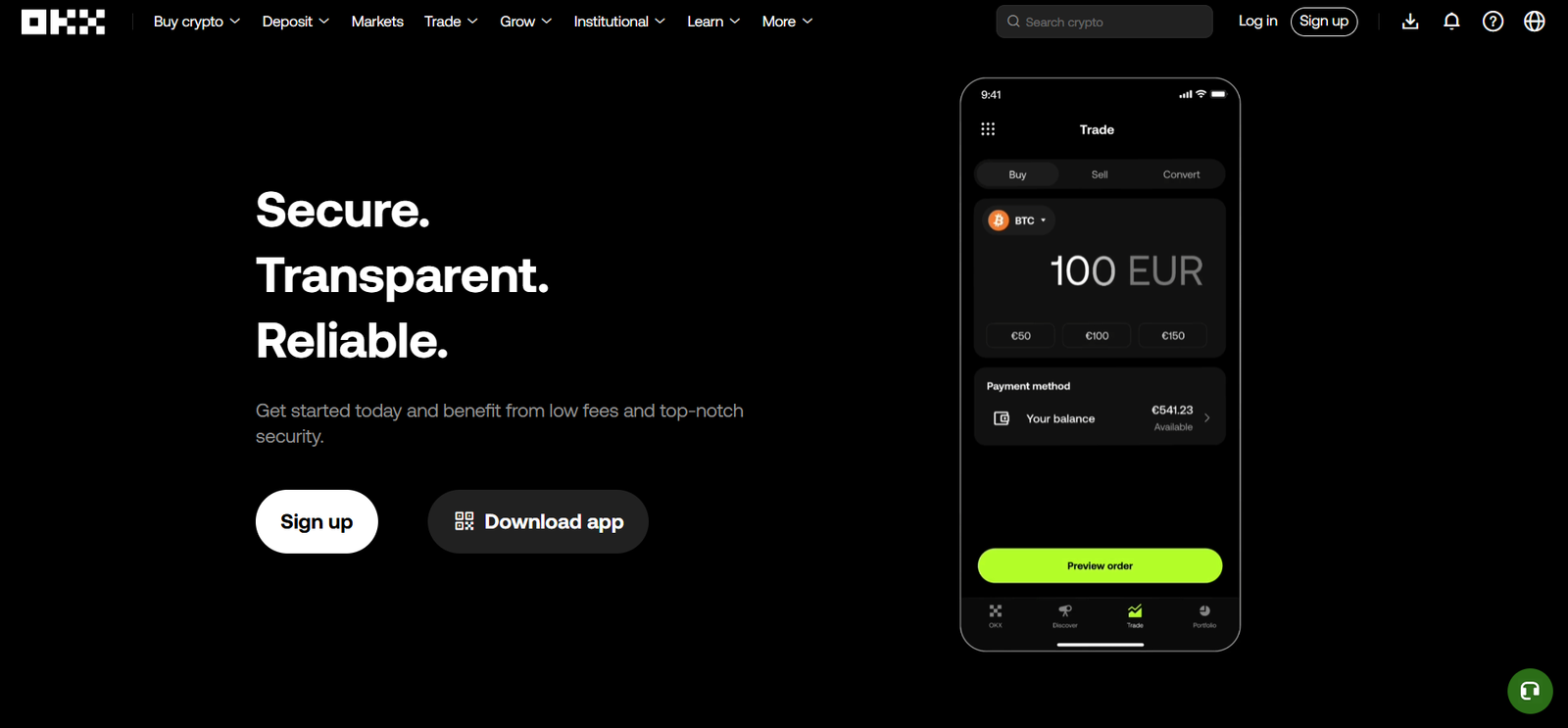 okx exchange profile home page screenshot