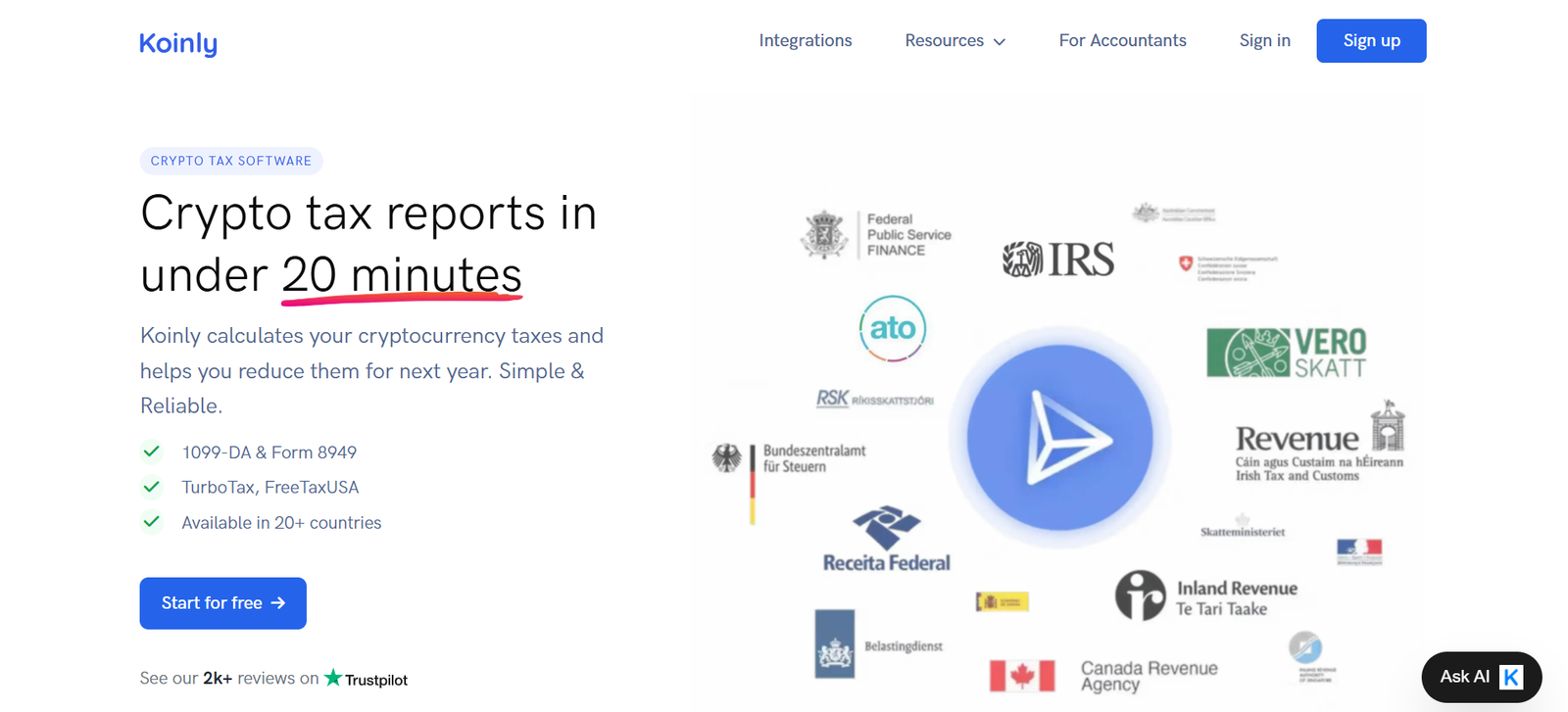 Koinly - Crypto Software Review koinly crypto tax software profile home page screenshot