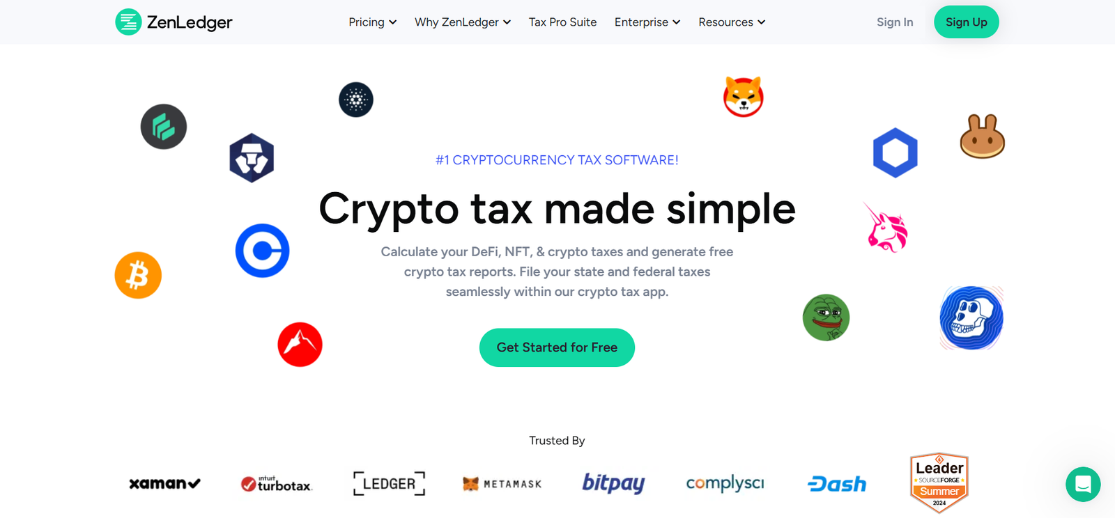 ZenLedger - Crypto Tax Software Review zenledger crypto tax software profile home page screenshot